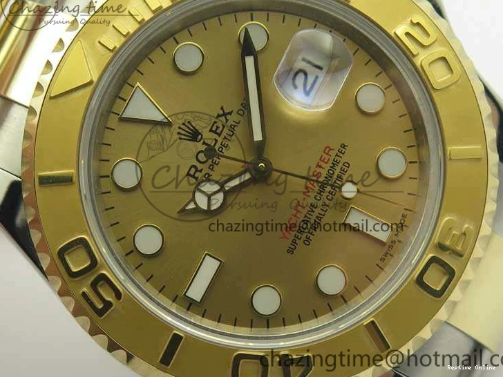 0114 Popular Yacht-Master 116655 3AF Best Edition YG Wrapped Gold Dial On SS YG Bracelet A 3454